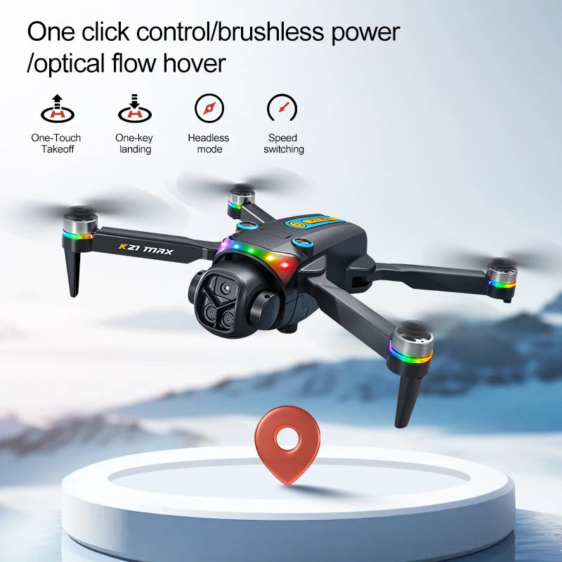ZNLYRION K21MAX Foldable Brushless RC Drone With Dual Camera Remote