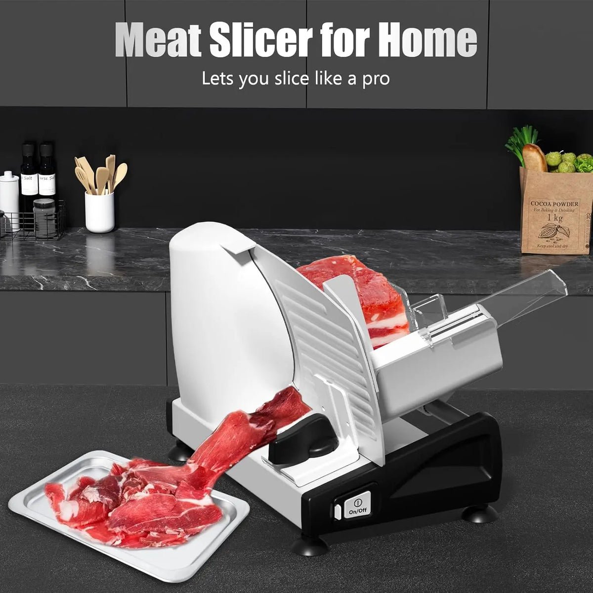Meat Slicer, Two 7.5” Stainless Steel Blades