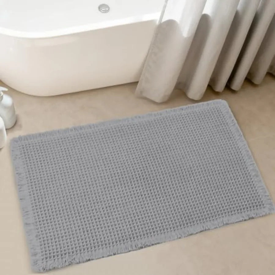 Waffle Bath Mat Super Absorbent Non Slip Boho Bathroom Rug