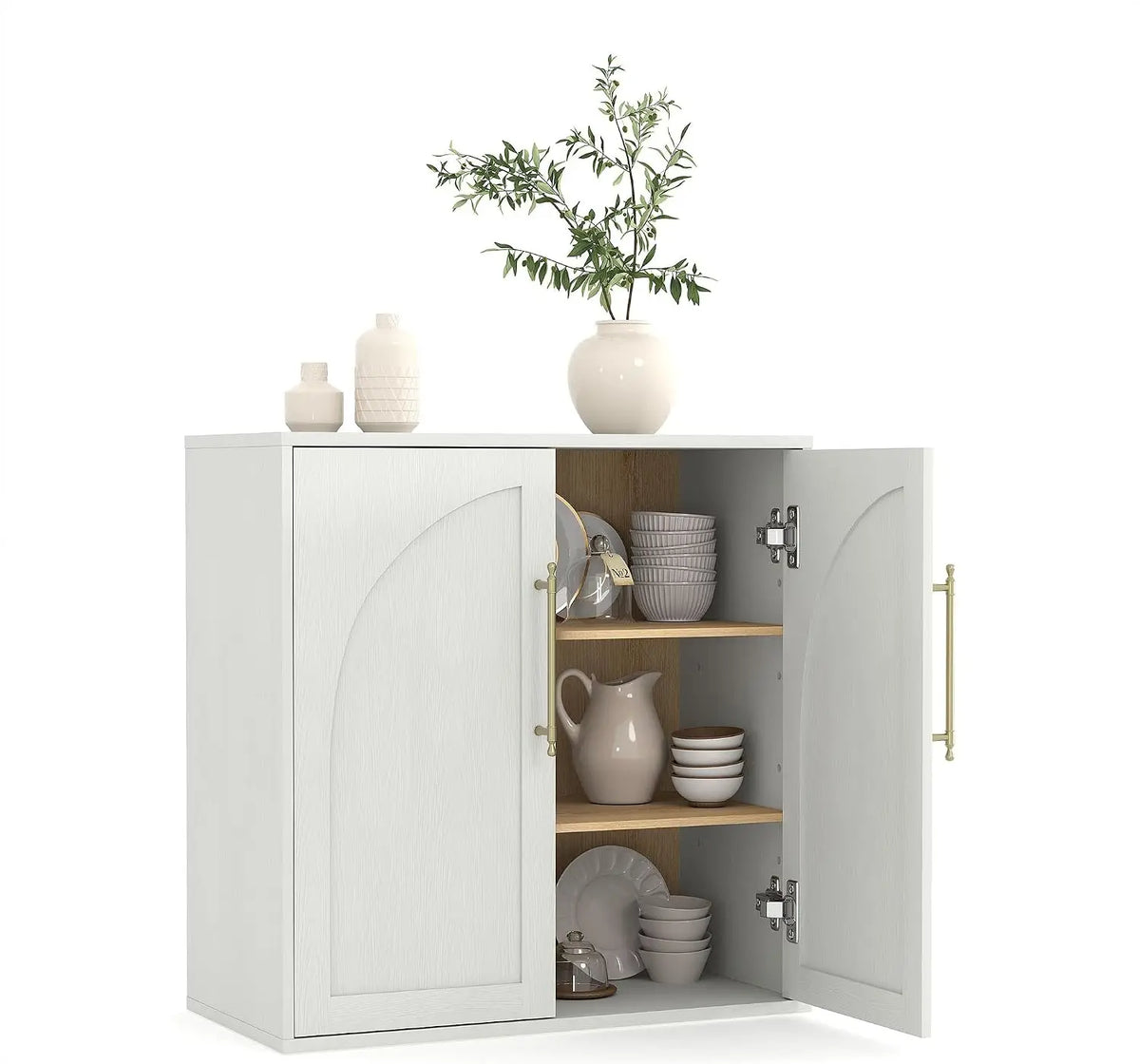 Garvee Arched Storage Cabinet With Two Adjustable Shelves