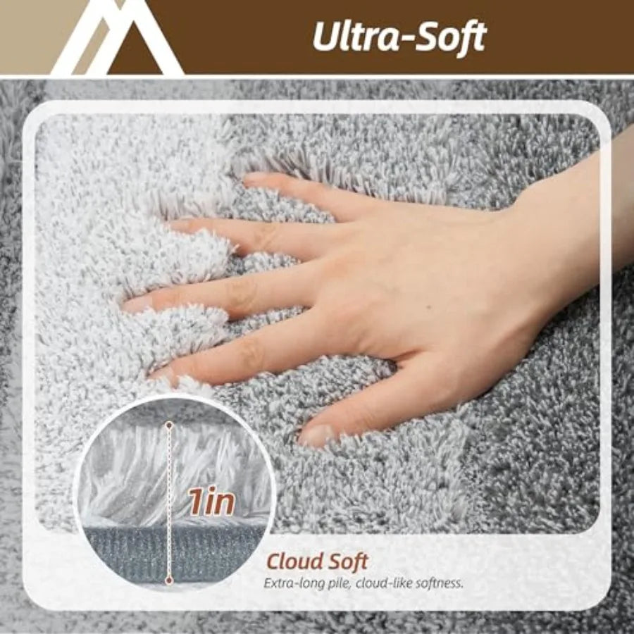 Ultra Soft Absorbent Bath Mat Non Slip Machine Washable Rug