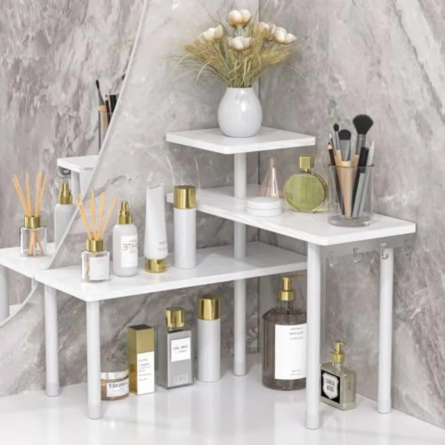 3-Tier Movable Countertop Corner Organizer, Ideal for Kitchen & Bathroom Storage