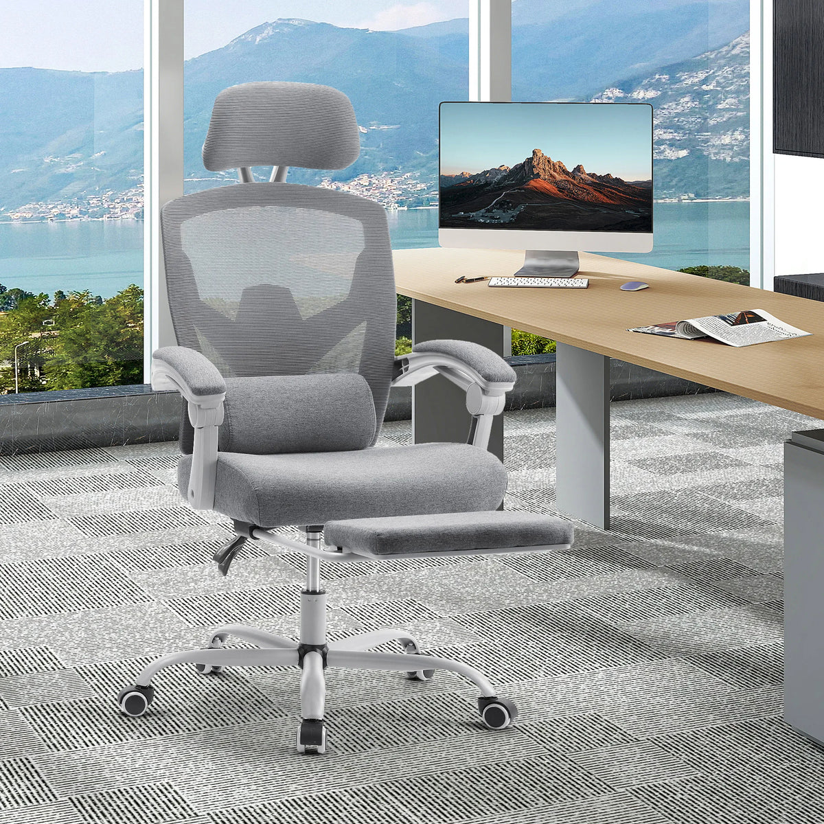 MCQ High Back Ergonomic Reclining Gaming Office Chair with Lumbar Support Pillow Mesh Swivel Rolling Rocking Computer Desk Chair