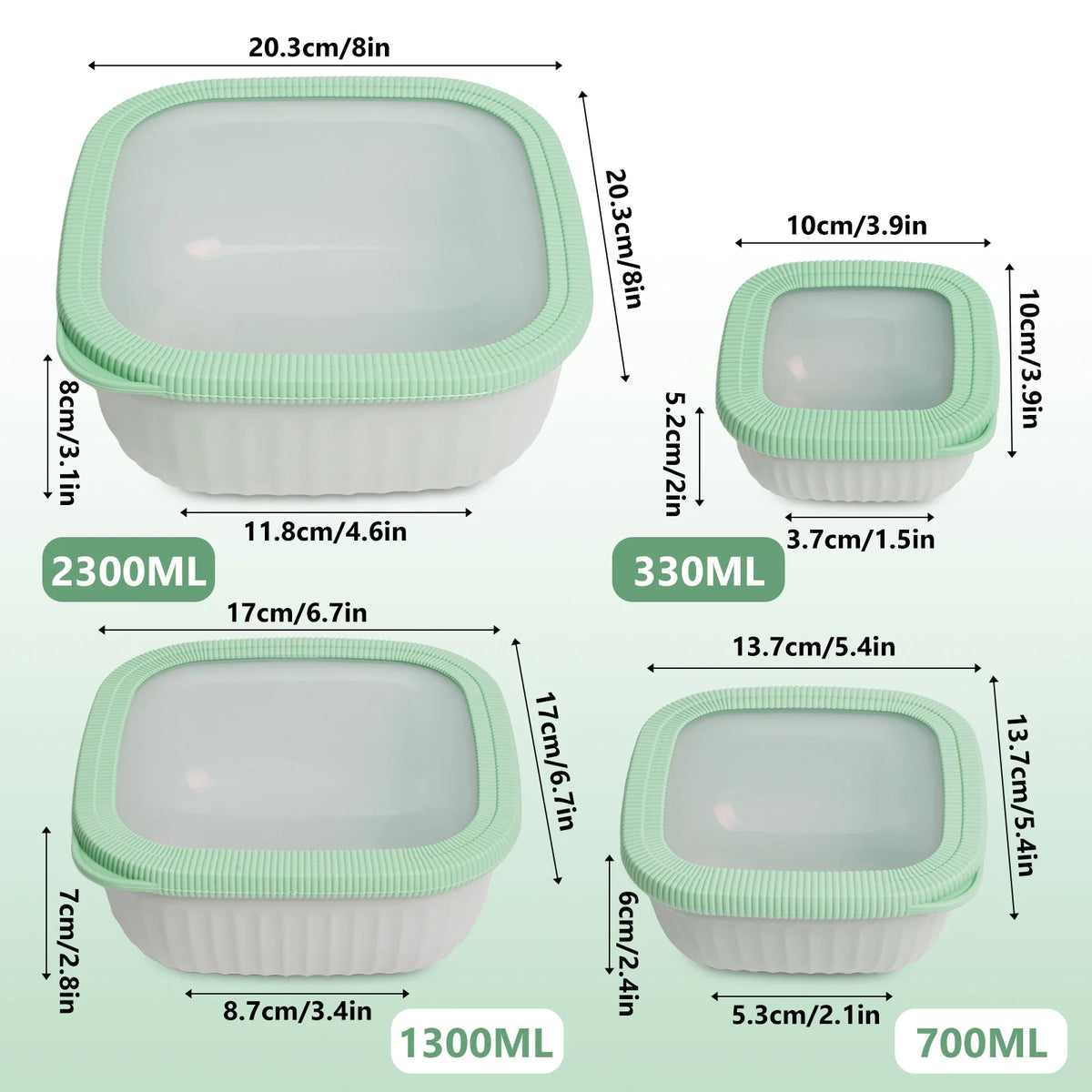 HANSMART Leakproof Stackable Airtight Food Storage Containers