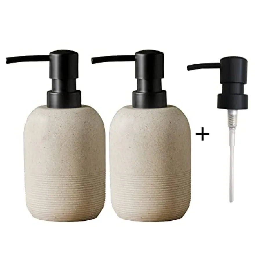 Ceramic Liquid Hand Soap Dispenser Set For Bathroom Countertop