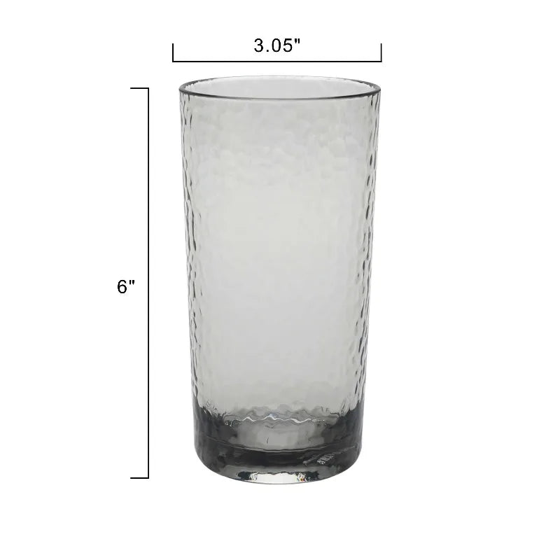 (2 pack) Better Homes & Gardens 16-Ounce Tall Hammered Tumbler, Smoke