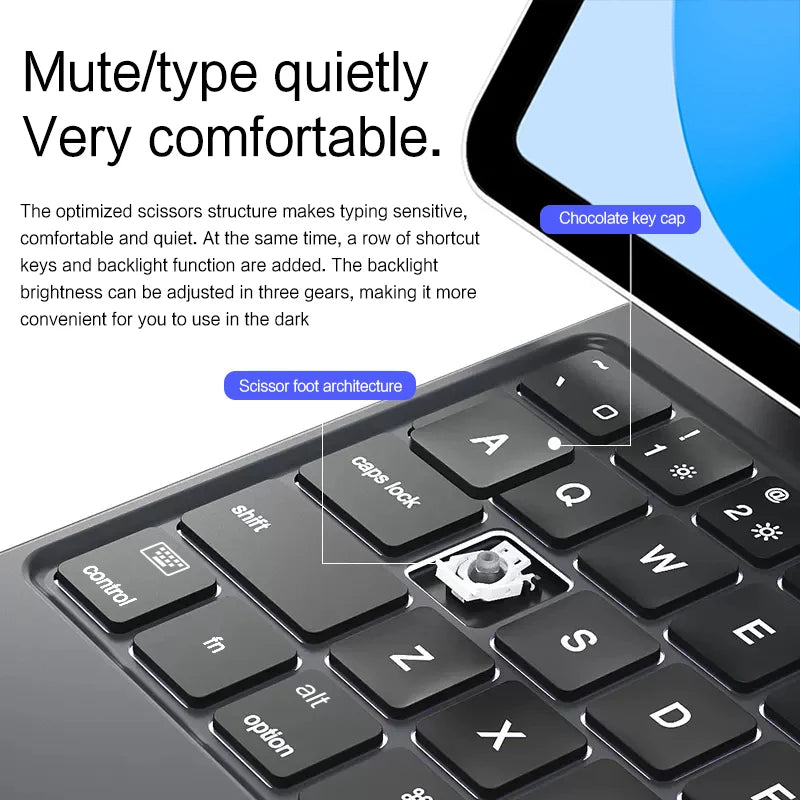 Ajuiyu Magic Keyboard Folio Smart Case For Ipad Pro Tablet
