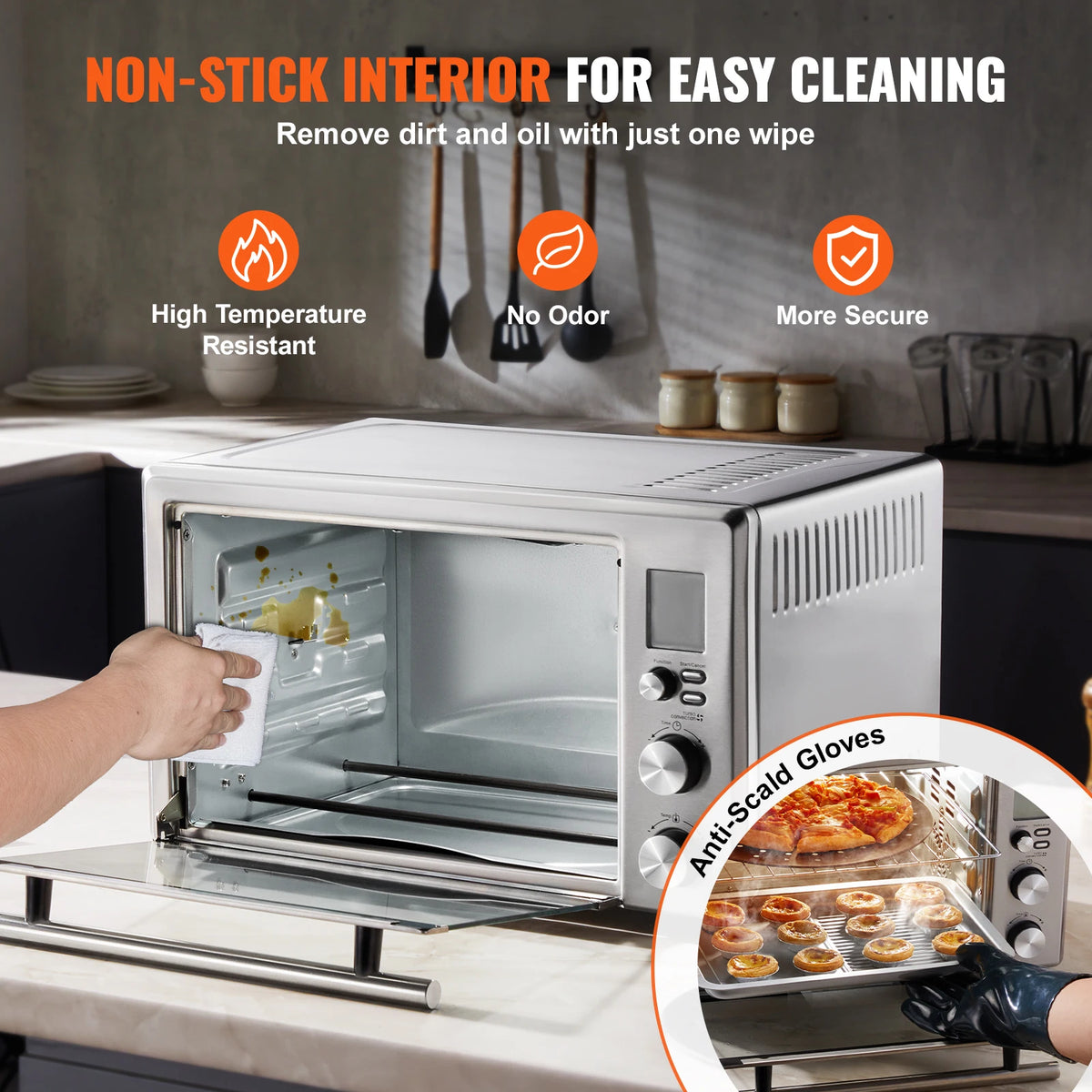 SucceBuy 13-IN-1 Air Fryer Toaster Oven 29.6Qt Convection Oven 1800W 2-Tier Toaster Countertop Combo Home and Commercial Use