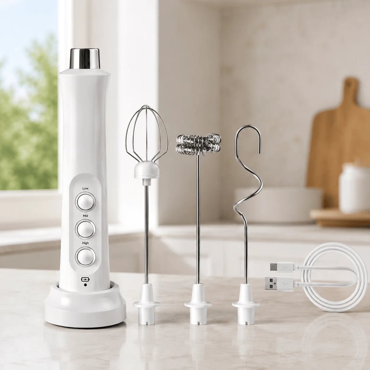 Electric Milk Frother 3 Speed Handheld Coffee Mixer With USB Rechargeable Base 3 In 1 Versatile Foam Maker Premium Stainless Steel Whisk For Cappuccino Latte Hot Chocolate Compact Wireless Egg Beater Portable Mini Kitchen Gad