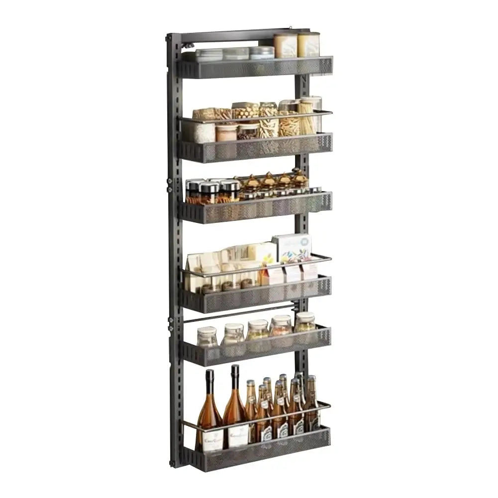 6-Tier Over the Door Pantry Organizer, Adjustable Metal Hanging Storage Rack for Kitchen Bathroom Cabinet
