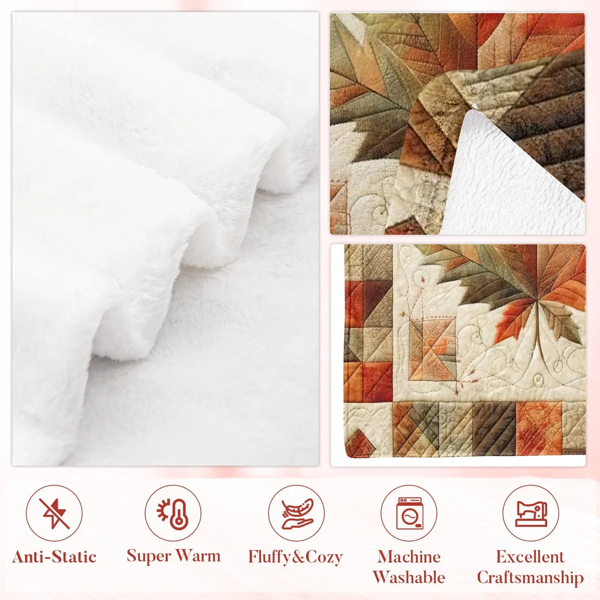 1pc, Maple Leaf, Flannel Blanket Soft, Warm, Autumn Style Printed Pattern, for Sofa, Bed, Living Room, AllSeason Use, Halloween | Christmas | Room Decor | Fall Decorations for Home, 280gsm