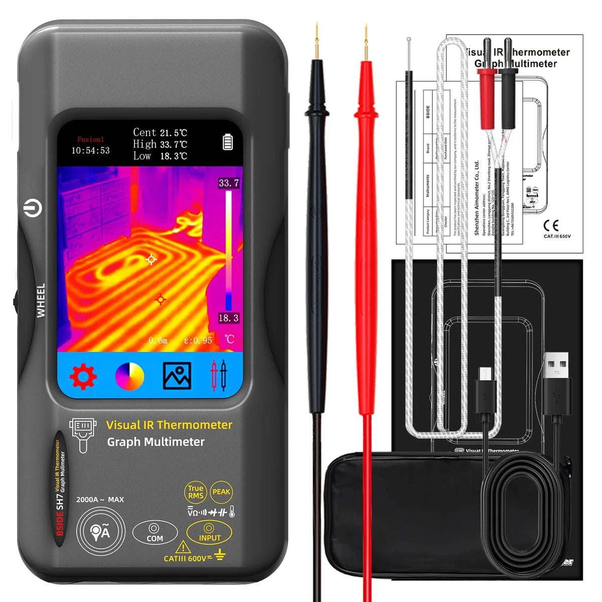 Bside Sh7 Thermal Imager Digital Multimeter Combo Tool