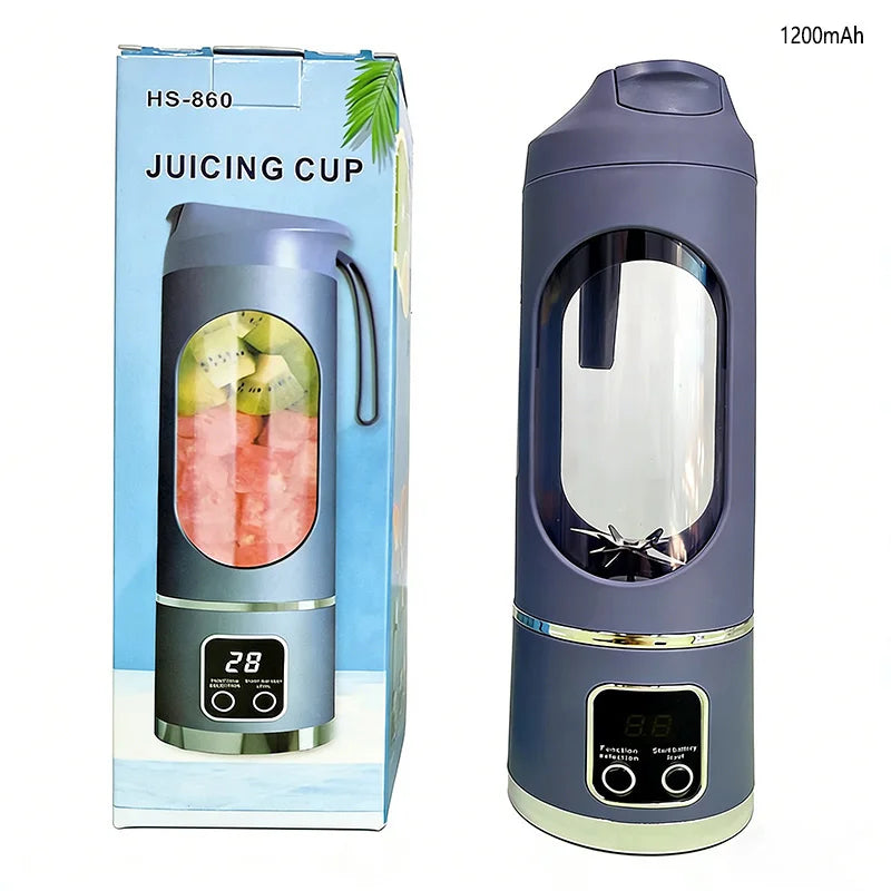 450ml USB rechargeable wireless fruit juicer mixer for home use, portable electric mixer, with 3-speed timer function