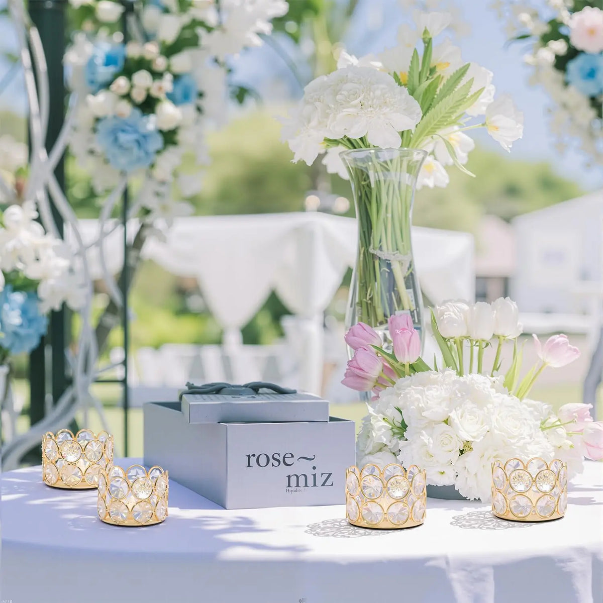 24 Pcs Crystal Gold Votive Candle Holders Set, Elegant Tealight Candle Holders for Wedding Centerpieces, Table Decor, Christmas Party Favors, Bulk Glass Tea Light Holders for Home