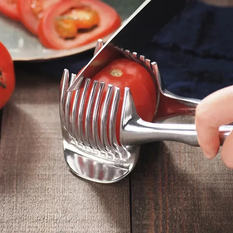 Multifunctional Lemon Slicer Clamp Aluminum Alloy Fruits Orange Tomato Onion Hand Clip Slicing Cutting Tool Kitchen Accessories