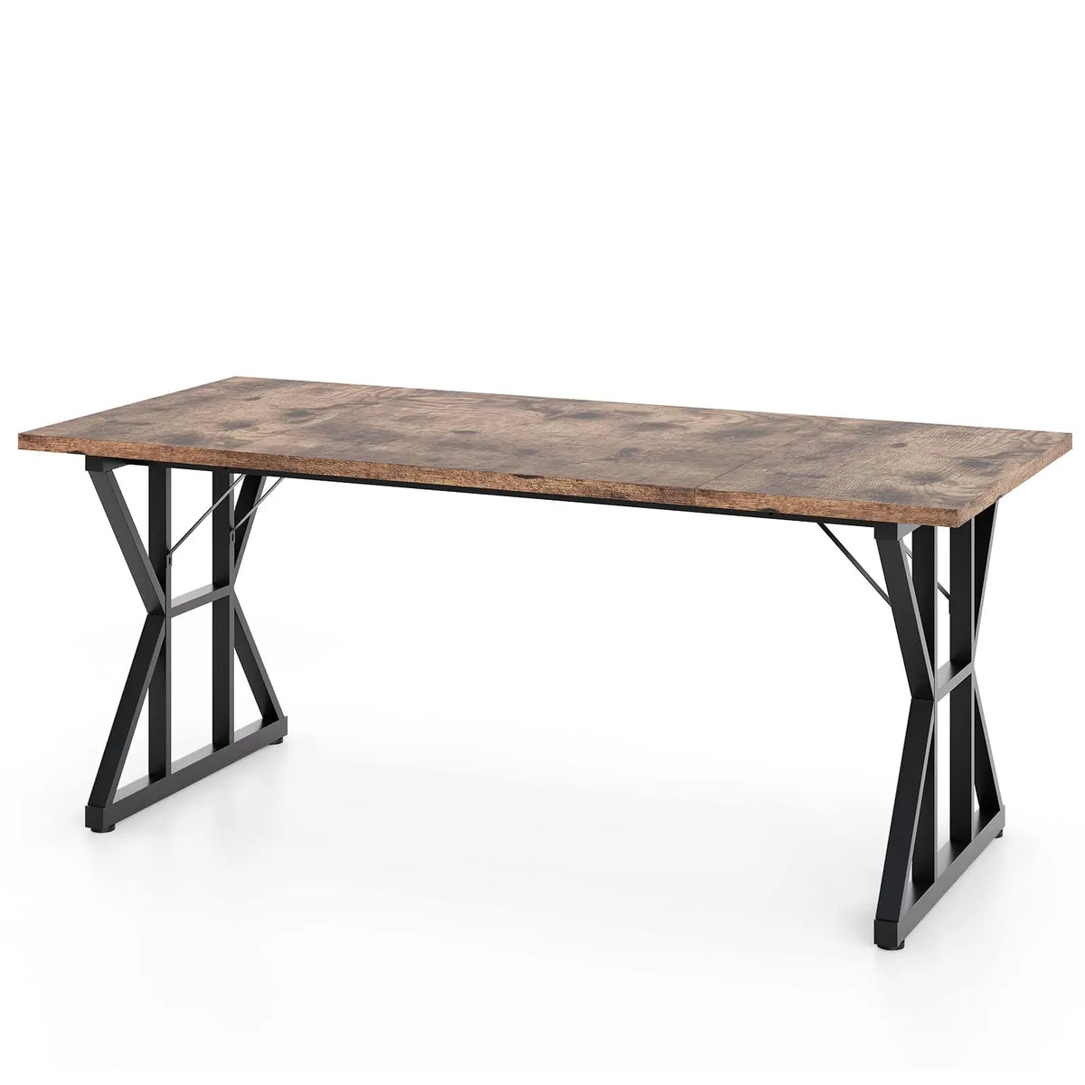 HiMISS Industrial Dining Table With Metal Frame And Wood Top