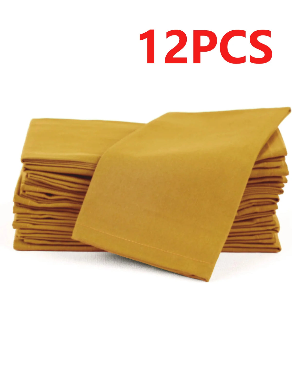 6/12Pcs 40×40cm White Cotton Linen Napkins, Thick Washable Reusable Placemats for Wedding Party Kitchen Dining Decor