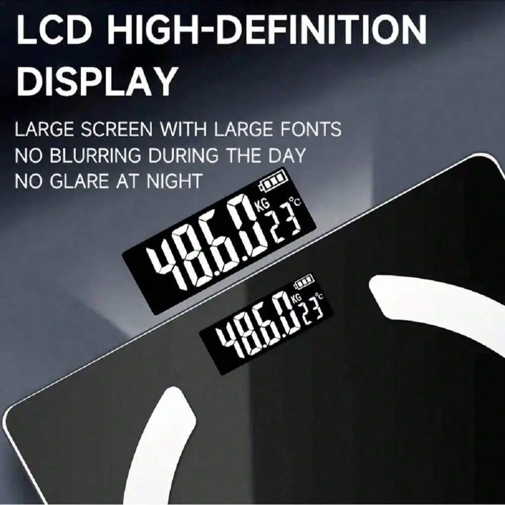 Digital Bathroom Scale, Body Weight Scale, Glass Panel, Large Backlit Display, Home Weighing Scale, Household Essential