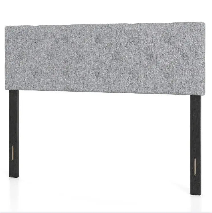 Queen/Full Size Upholstered Headboard Tufted Linen Fabric Bed Frame Mount Panel - Bedroom Furniture Accessory