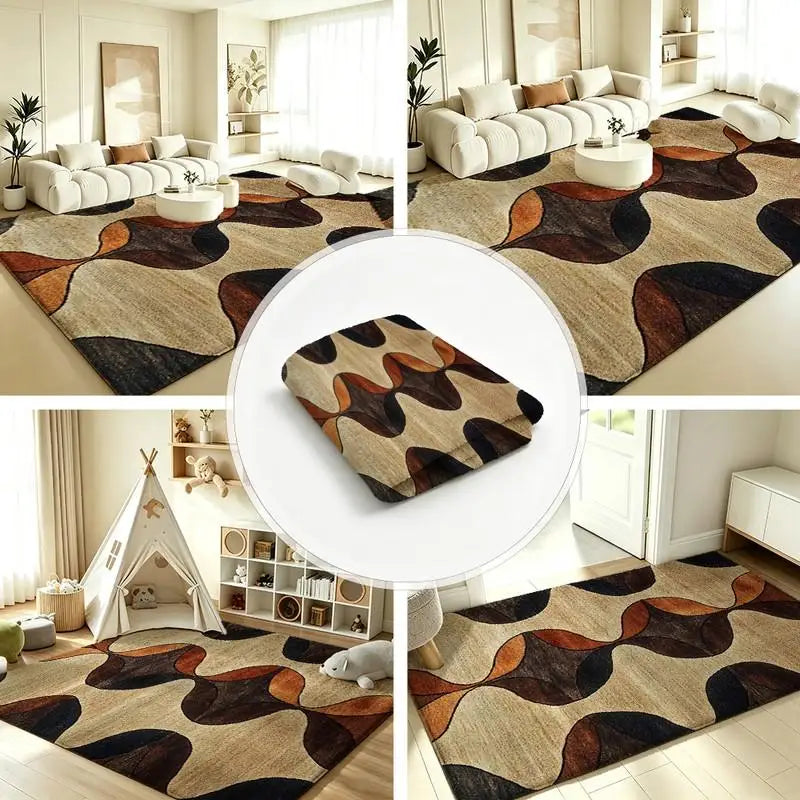 1 Piece Abstract Geometric Area Rug, Soft Comfortable, All Seasons, Lightweight Easy To Care, Living Room Decor, Bedroom Decor, Entryway Decor, Autumn, Winter, Home Floor Decoration