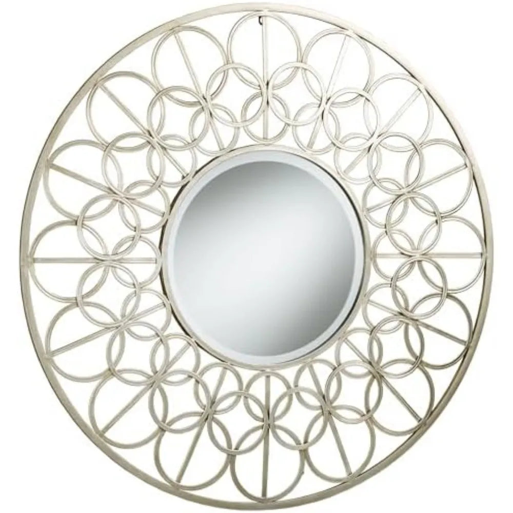 Mirrored Wall Art with Champagne Gold Finish | 36 inches Diameter