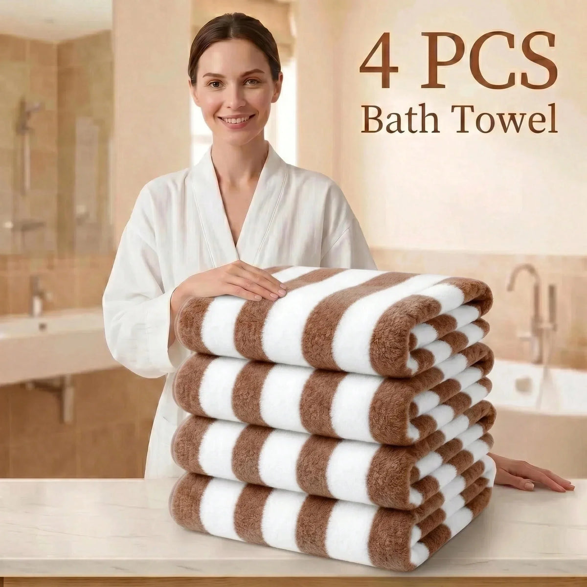 Absorbent Quick Dry Multi Color Towels Striped Soft Fluffy Bath Towel For Gym Hotel  Bathroom