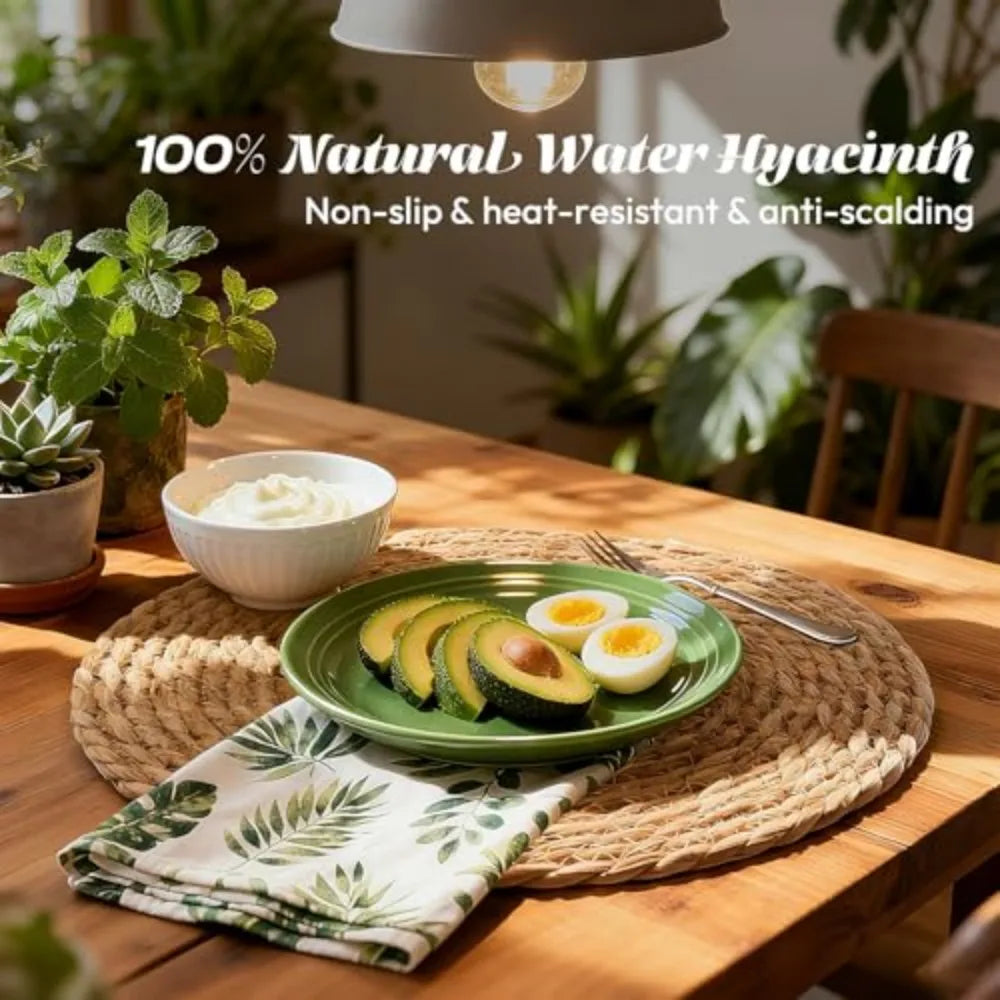 13" Round Woven Placemats Set of 12, Plate Chargers for Dining Table