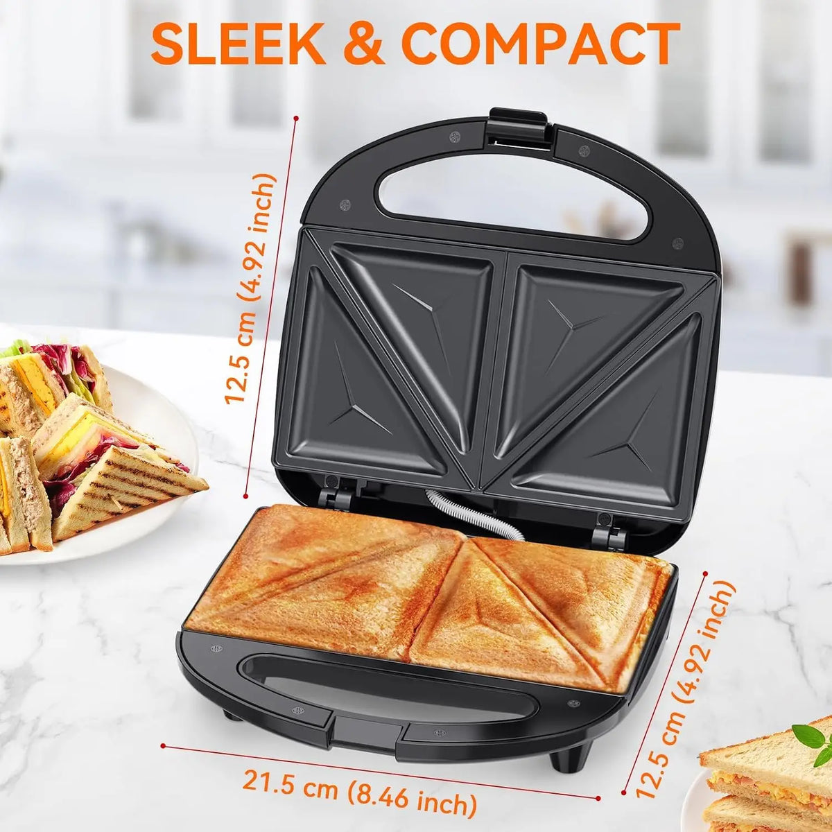 Sandwich Maker, 2-Slice Grilled Cheese Maker