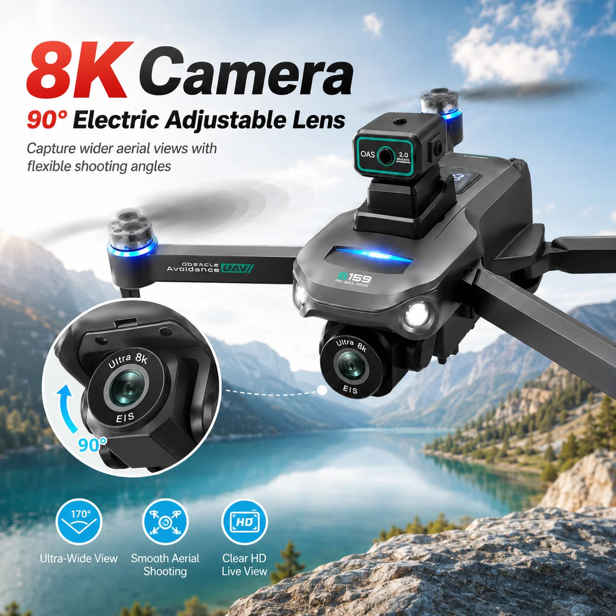 Znlyrion GPS Drone With 8K Camera And Brushless Motors