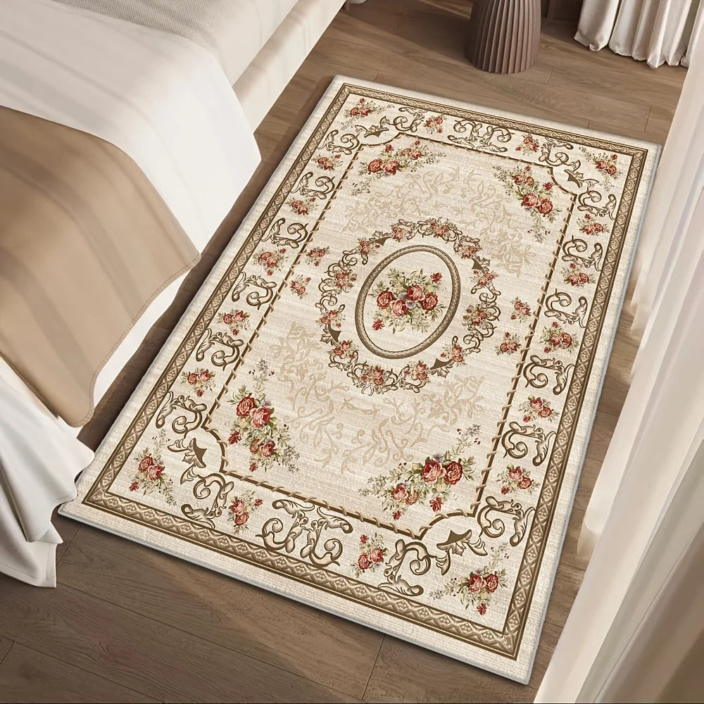Velvet Rug, Bohemian Style Printed Carpet, Soft, Machine Washable, Living Room Rug, Bedroom Rug, Office Rug, Durable, Lightweight, Home Decor Carpet