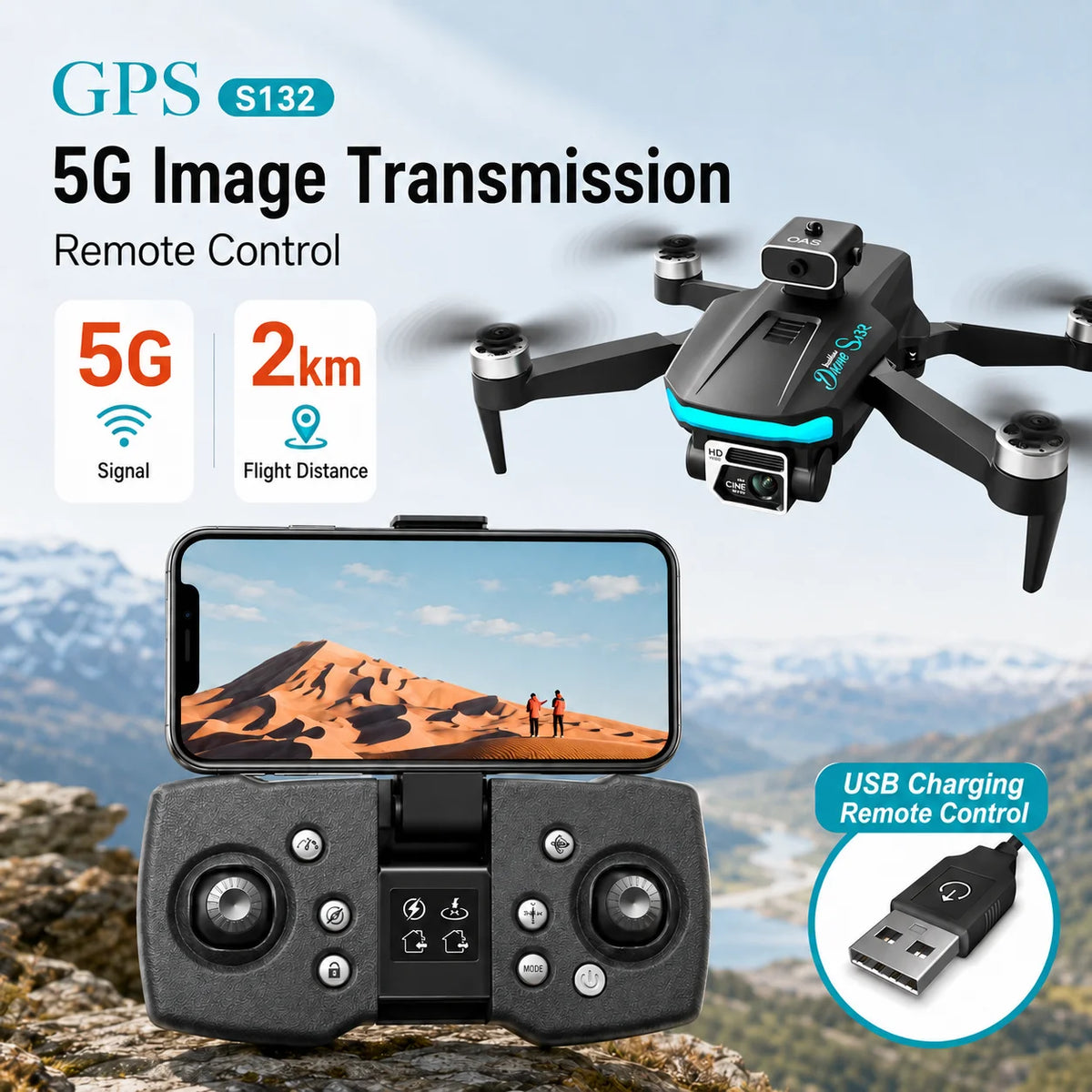 ZNLYRION 4K Dual Camera Foldable RC Drone For Beginners