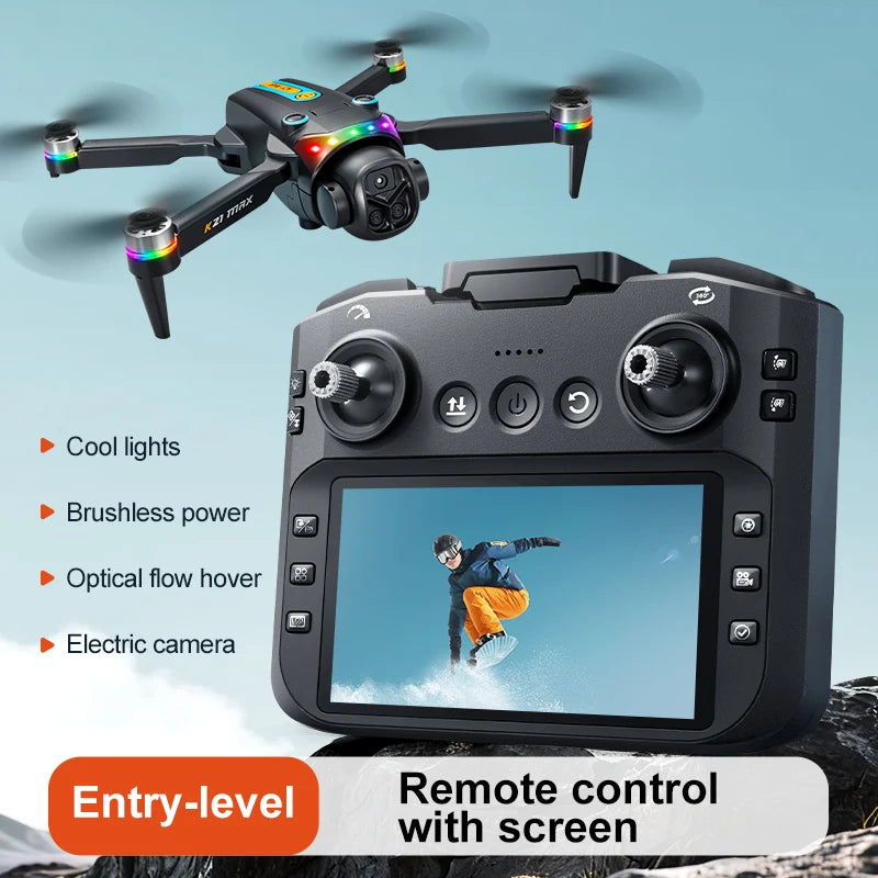 ZNLYRION K21MAX Foldable Brushless RC Drone With Dual Camera Remote