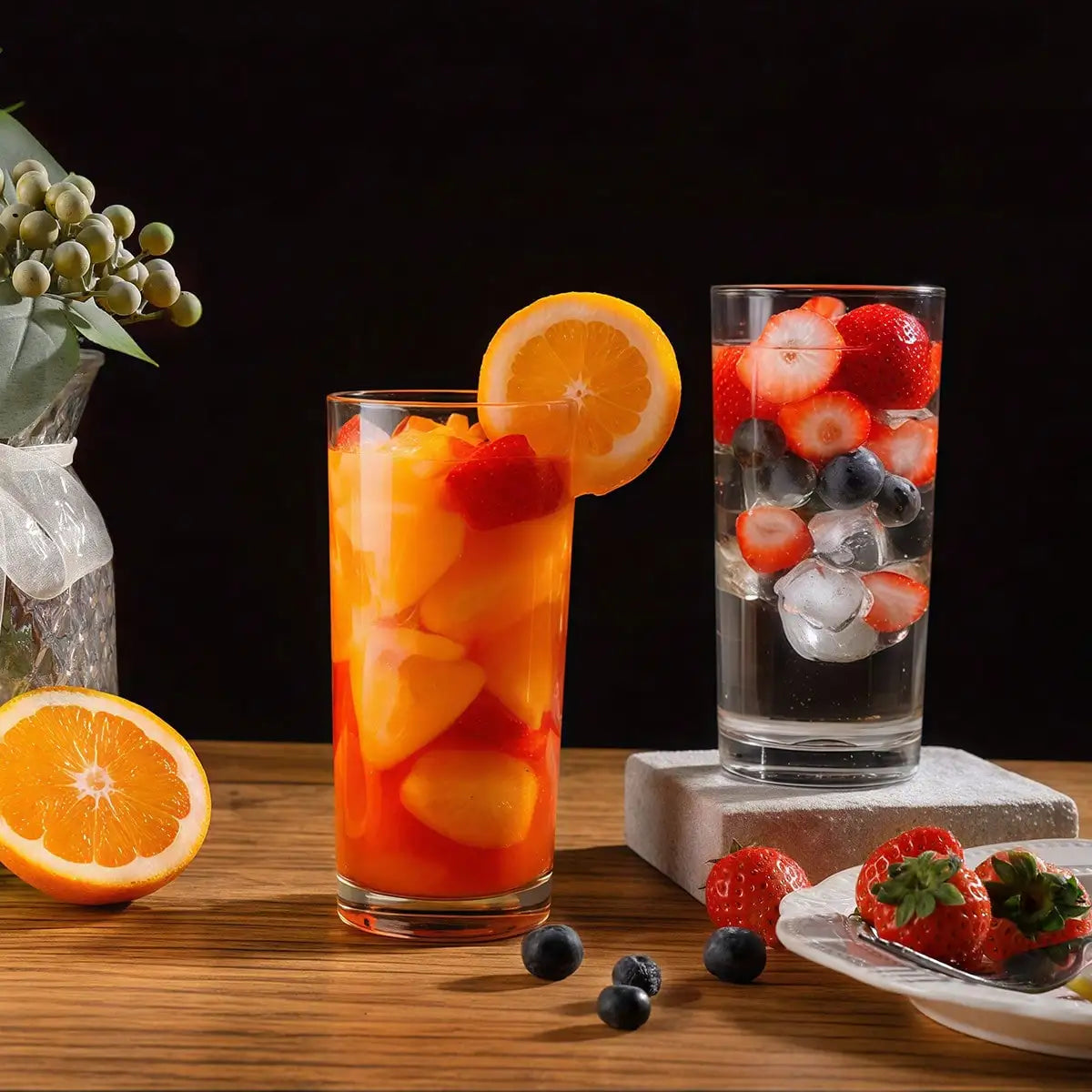 6PCS Thick Bottom Glass Highball Glasses, Lead-Free Rocks Glasses, Home Glassware, Minimalist Kitchen Drinkware, Reusable, Suitable For Juice, Bevrages, Milk, Breakfast Preparation