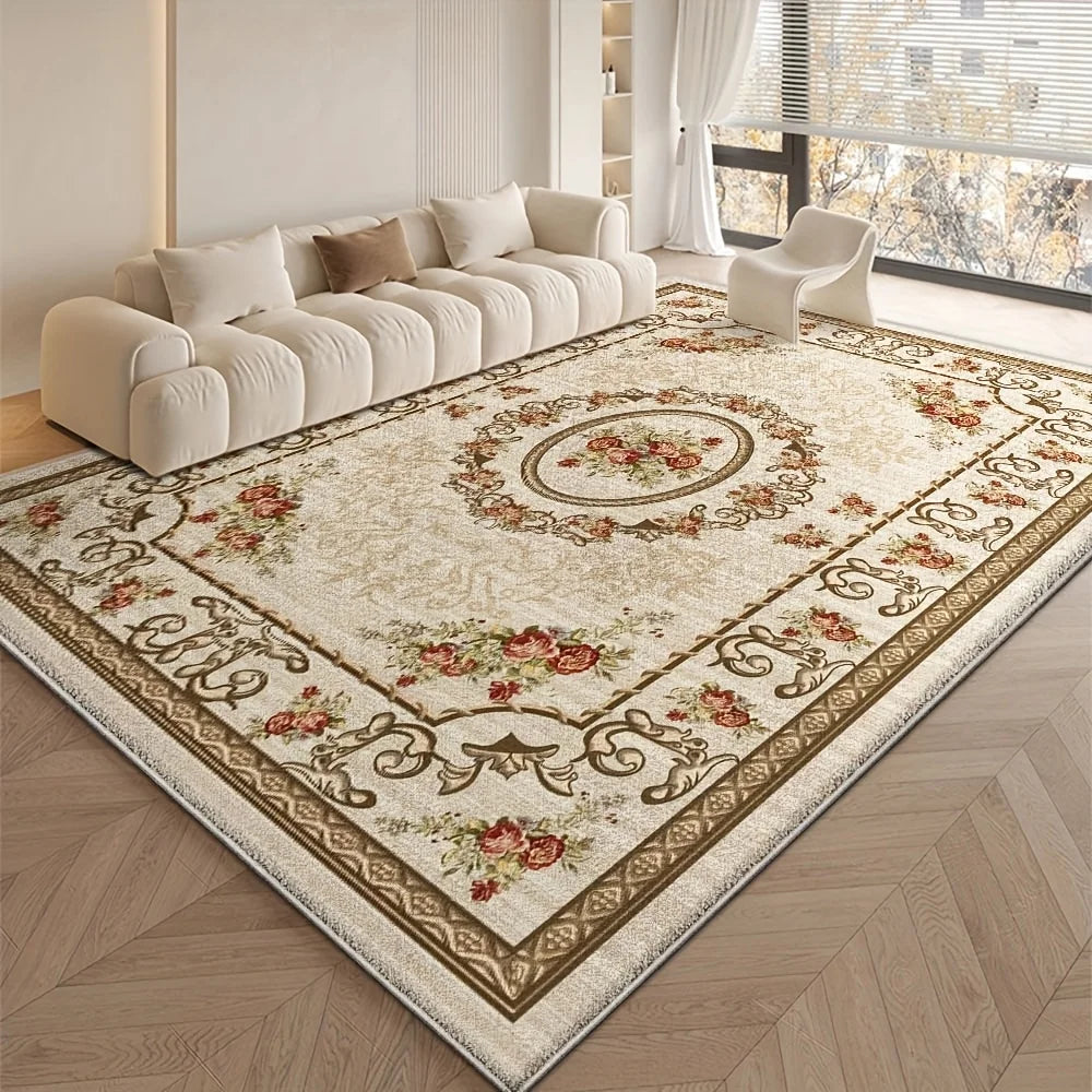 Velvet Rug, Bohemian Style Printed Carpet, Soft, Machine Washable, Living Room Rug, Bedroom Rug, Office Rug, Durable, Lightweight, Home Decor Carpet