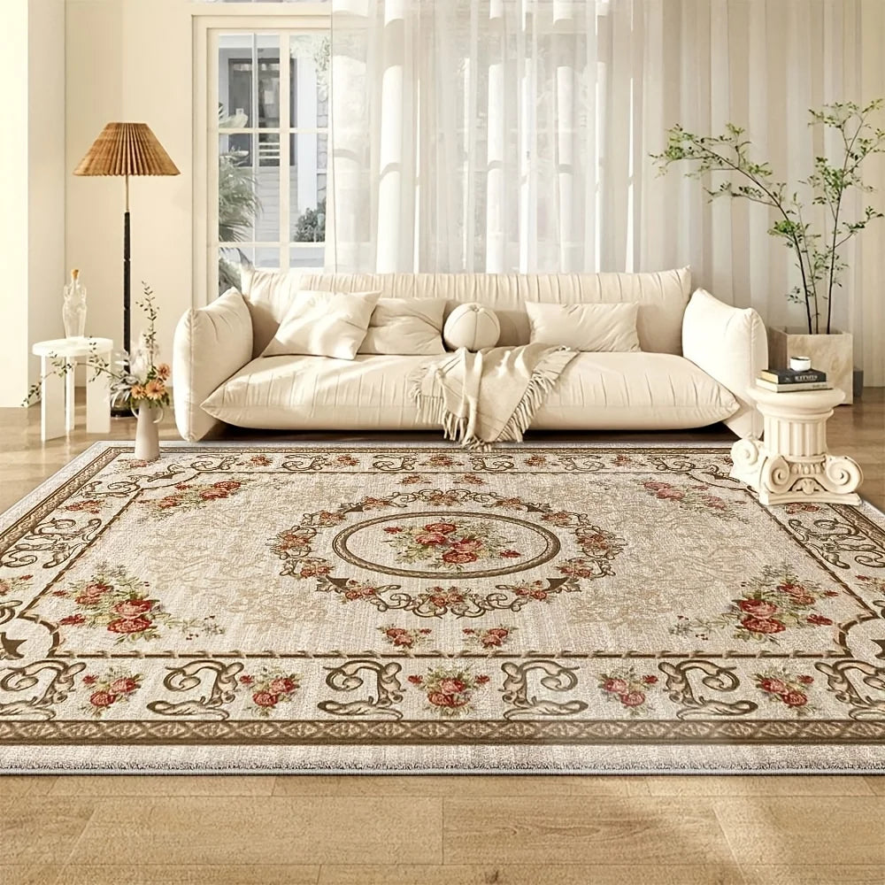 Velvet Rug, Bohemian Style Printed Carpet, Soft, Machine Washable, Living Room Rug, Bedroom Rug, Office Rug, Durable, Lightweight, Home Decor Carpet