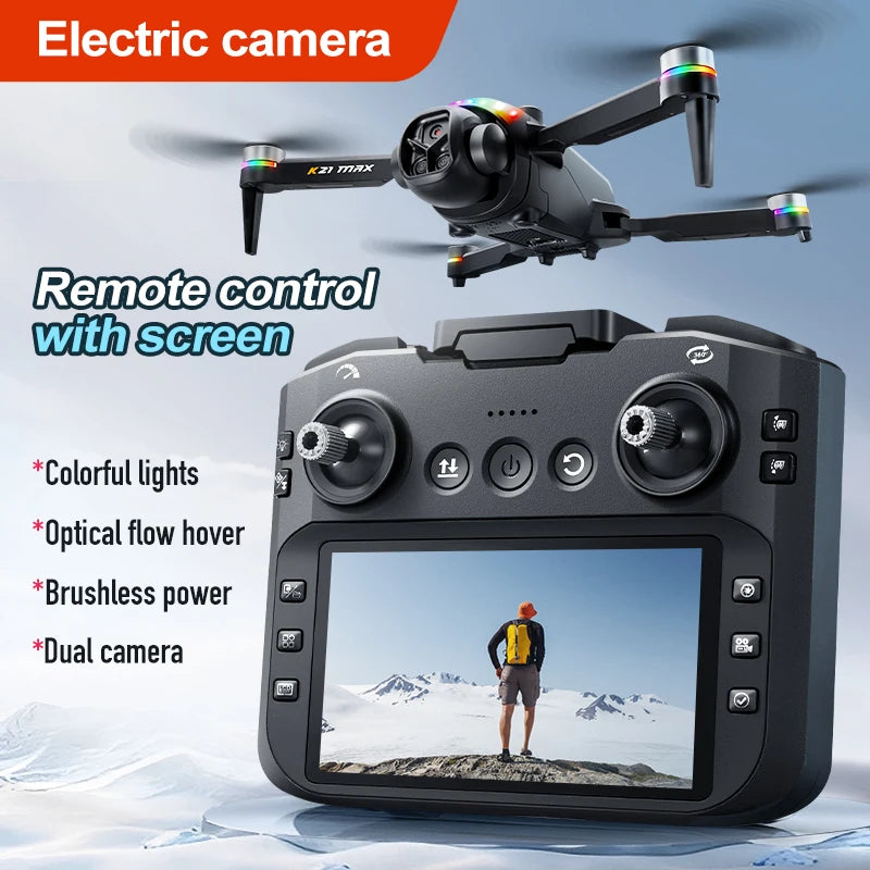 ZNLYRION K21MAX Foldable Brushless RC Drone With Dual Camera Remote