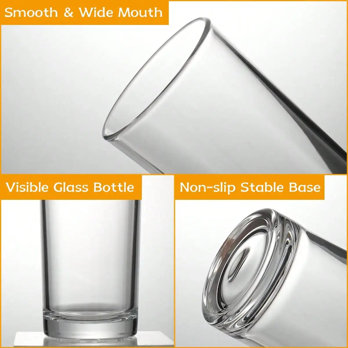 6PCS Thick Bottom Glass Highball Glasses, Lead-Free Rocks Glasses, Home Glassware, Minimalist Kitchen Drinkware, Reusable, Suitable For Juice, Bevrages, Milk, Breakfast Preparation