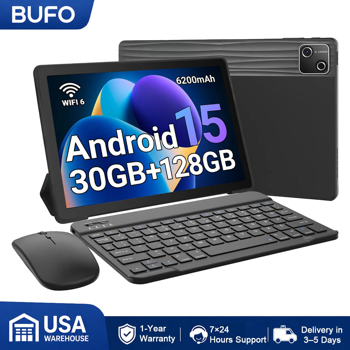 Bufo Octa Core Android 15 Tablet 30GB RAM 128GB ROM