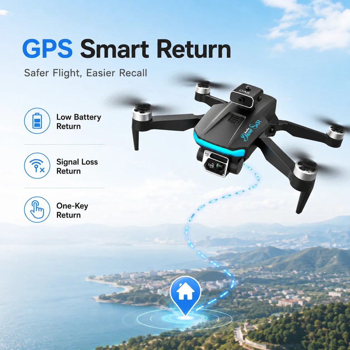 ZNLYRION 4K Dual Camera Foldable RC Drone For Beginners