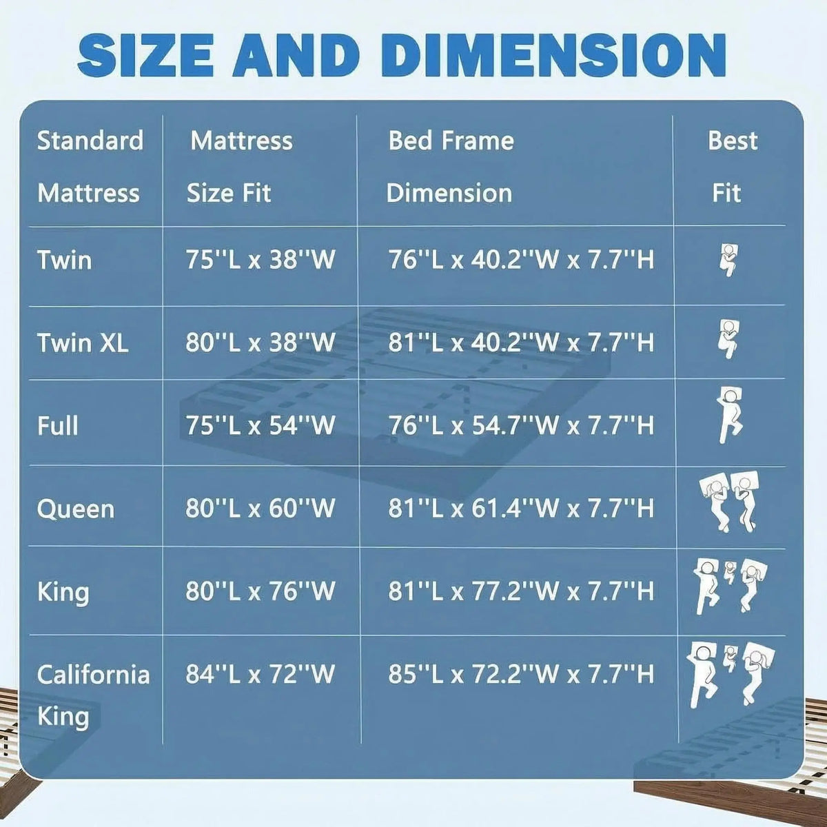 Queen Bed Frame, Wooden Platform Bed with Sturdy Slats, Modern Minimalist Design, No Box Spring Needed, Noise-Free Design, Easy Assembly, Walnut Wood