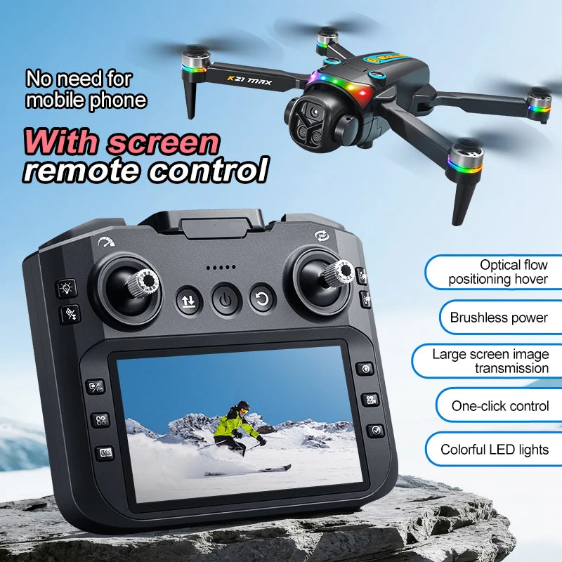 ZNLYRION K21MAX Foldable Brushless RC Drone With Dual Camera Remote