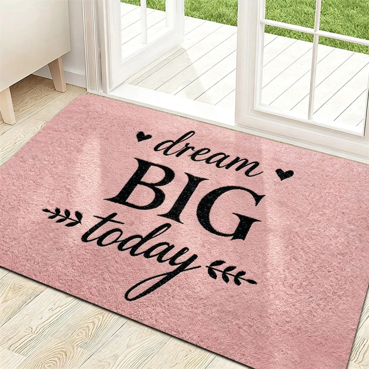 Soft Flannel Fabric Door Mat,"Good Vibes Only" Positive Energy Design/Non-slip Backing/Suitable for Home, Garden Patio, Laundry Room, Bathroom Decor/Available in Multiple