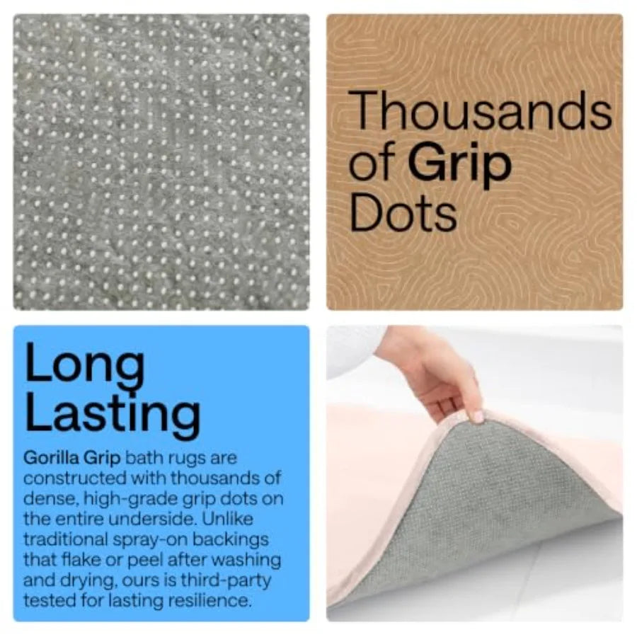 ® Memory Foam Bath Mat, Soft Absorbent Velvet Bathroom Mats, Durable Dots on Underside, Machine Washable Bathmat, Carpet Rug Ro