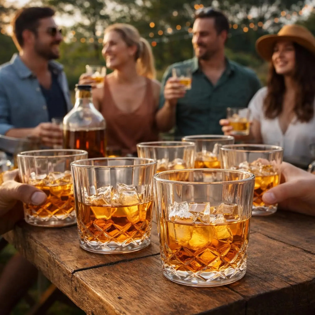 Whiskey Glasses Set of 6,10oz/300 ml Old Fashioned Bourbon Glasses,Lead-free Rocks Glassware for Scotch, Liquor & Cocktails, Drinking Glasses Gifts for Men