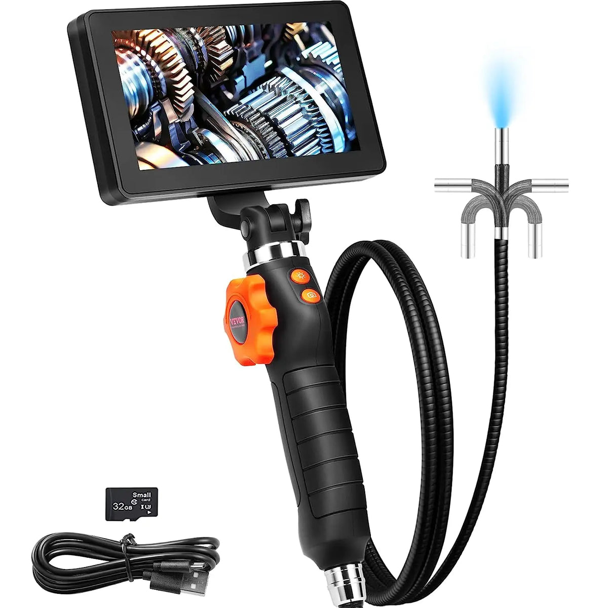 SucceBuy Two Way Articulating Borescope Camera With Led Inspection Lens