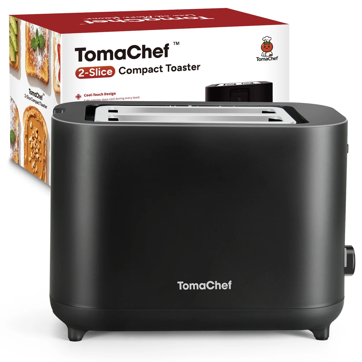 TomaChef  compact electric toaster 700W, with 7 heating Settings and a detachable breadcrumb tray, is perfect for toasting bread, bagels and waffles