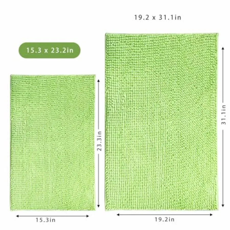 Chenille Bath Mat Microfiber Floor Mat Baby Bath Mat for Washable Bathroom Dry Fast Water Absorbent Shower Mat Area Rugs