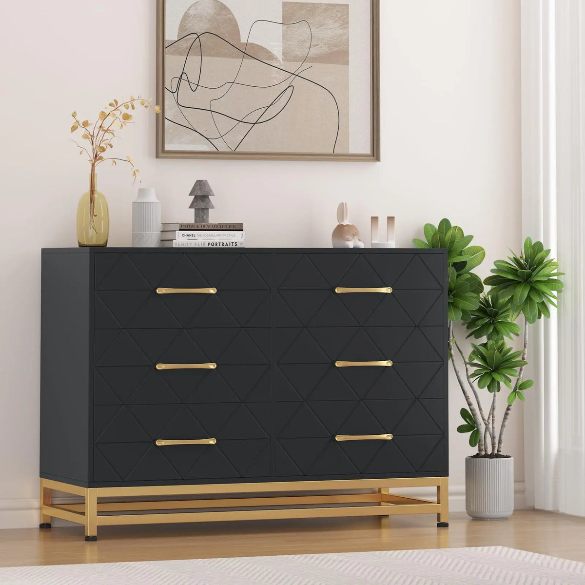 HiMISS 6 Drawer Chest Of Drawers Space Saving Storage Cabinet