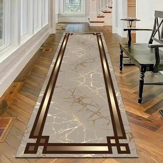 Oversized Rectangular Floor Mat for Hallway, Entryway and Living Room, Long Runner Rug for Outdoor Dining, Kitchen, Doorway and Bathroom, Non-Slip PVC Bottom, Exquisite Printed Design