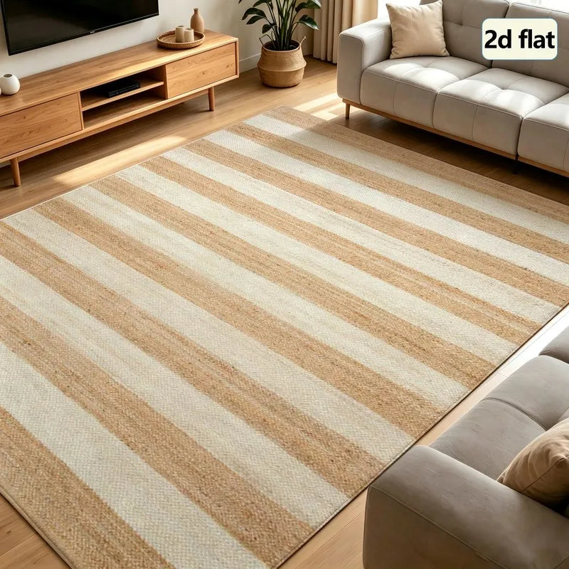 1 Piece of Striped Carpet, Soft and Comfortable, Easy to Maintain, Machine Washable, Indoor Floor Mat, Suitable for Placing under the Table, Suitable for Living Room, Bedroom, Dining Room, Entryway, Home Office, Laundry Room,